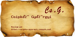 Csipkó Györgyi névjegykártya